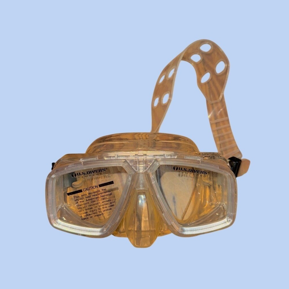 U.S. Divers Dual Lens Scuba Snorkel Dive Mask Clear Adjustable Strap snorkel